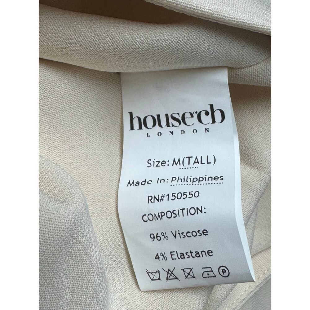HOUSE OF CB Mahalia High Neck Long Sleeve Minidress Cream Size Medium Tall - Picture 16 of 16